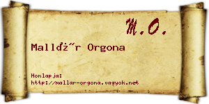 Mallár Orgona névjegykártya